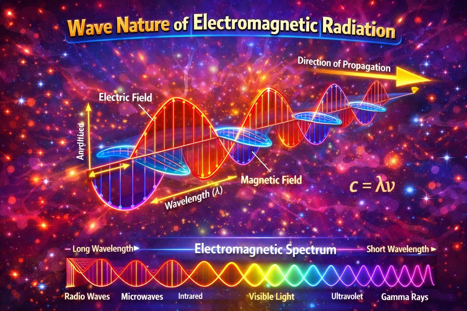 Wave nature of electromagnetic radiation